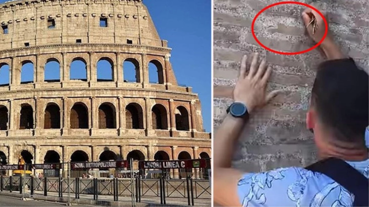 İtalya’da 2 bin yıllık Kolezyum’a sevgilisinin adını kazıyan adamın kimliği belirlendi