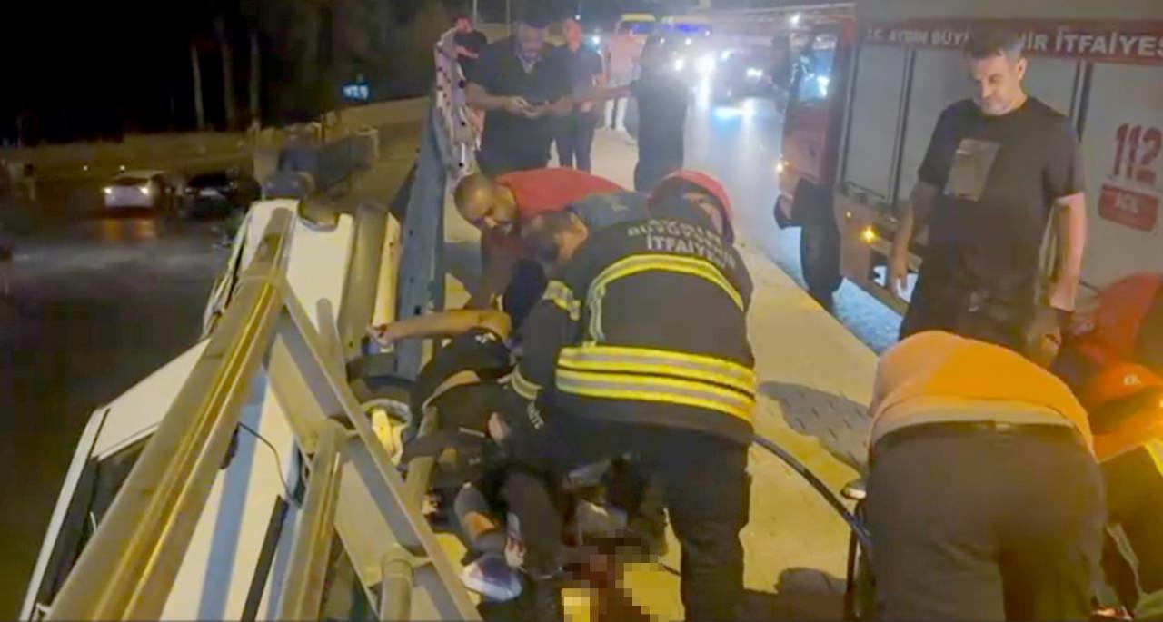 Aydın'da feci kaza: Vücuduna saplanan demir boruyla hastaneye kaldırıldı!