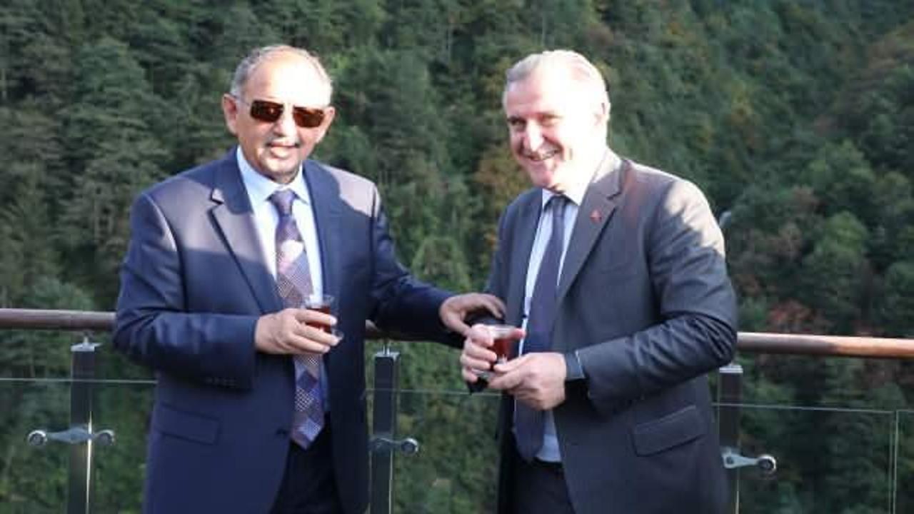 Bakanlar Özhaseki ve Bak, Rize’de incelemelerde bulundu