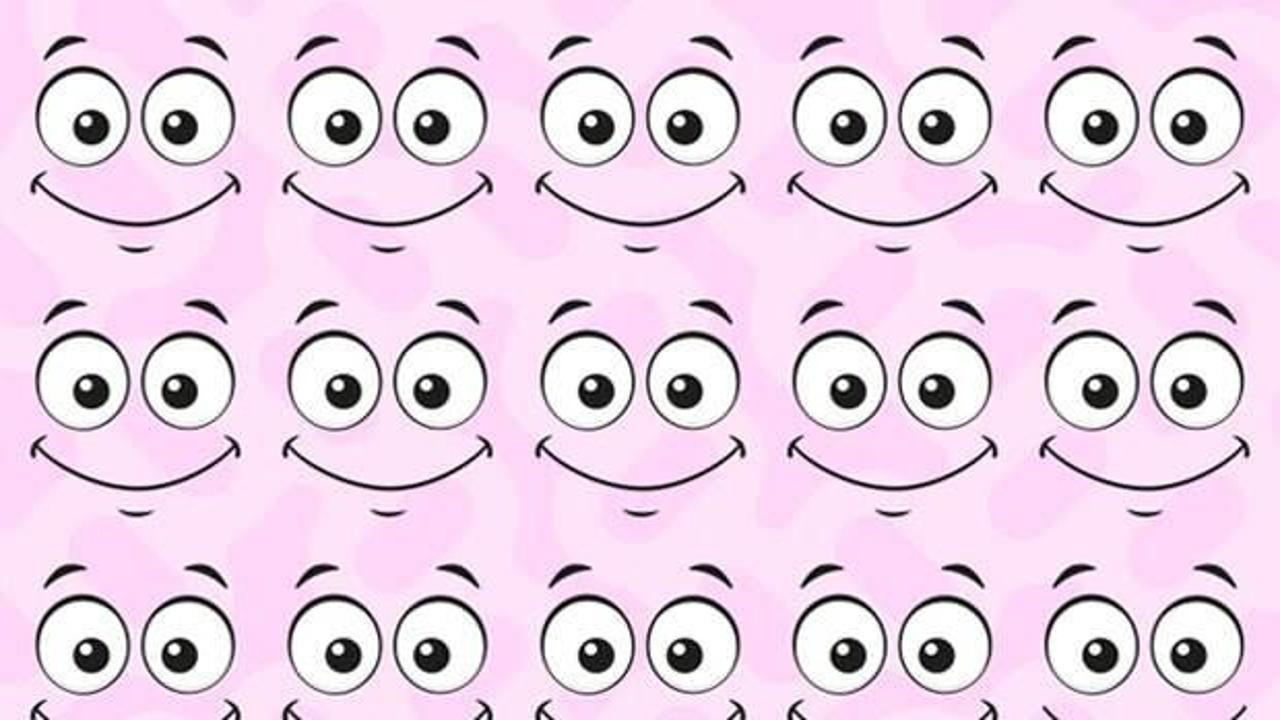 Ara ve bul bulmaca: 10 saniye içerisinde diğerlerinden farklı olan gülen yüz ifadesini bulabilir misin?