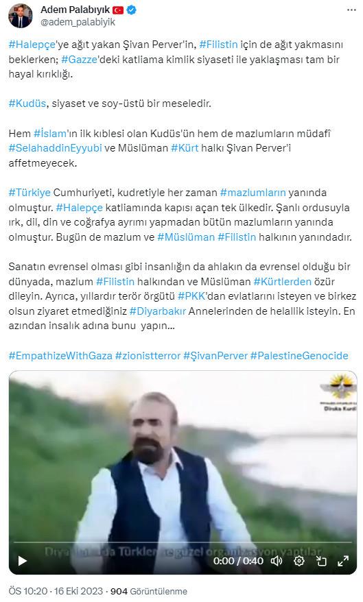 Profesör Palabıyık'tan sert tepki: Müslüman Kürt halkı Şivan Perver'i affetmeyecek