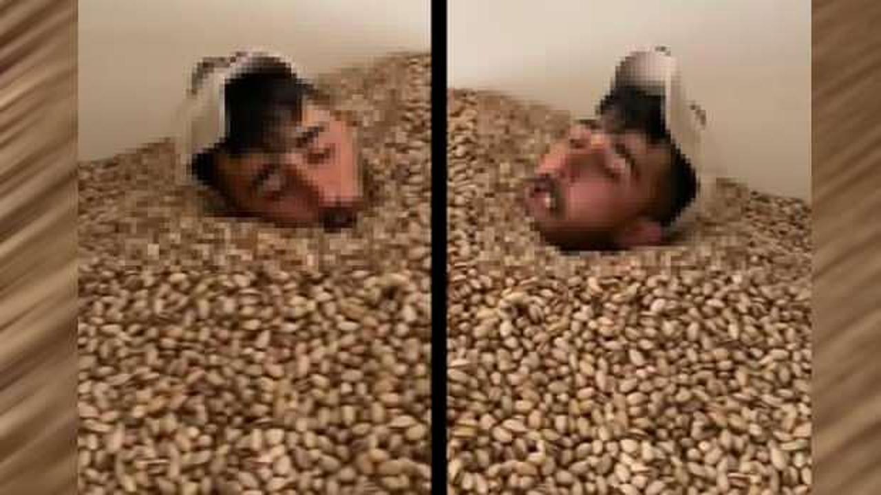 Fıstık deposunda tepki çeken görüntü!