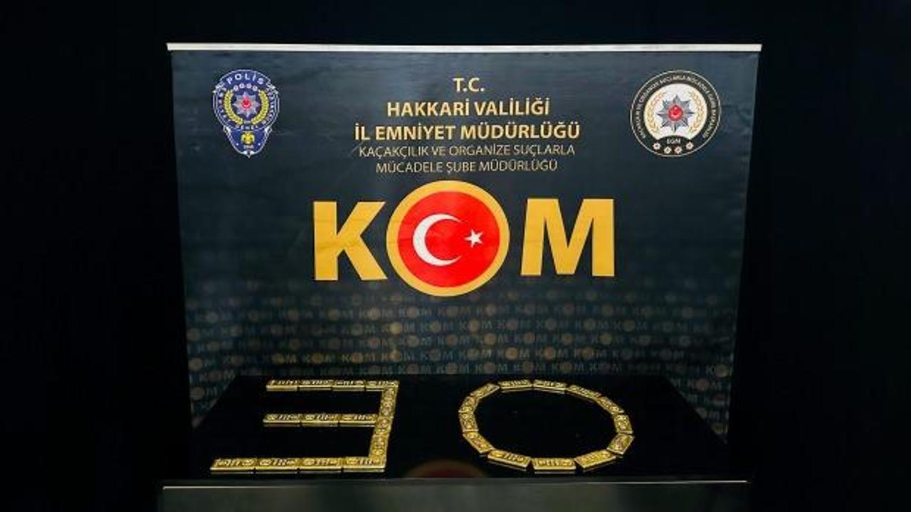 Hakkari’de 28 kilo külçe altın ele geçirildi