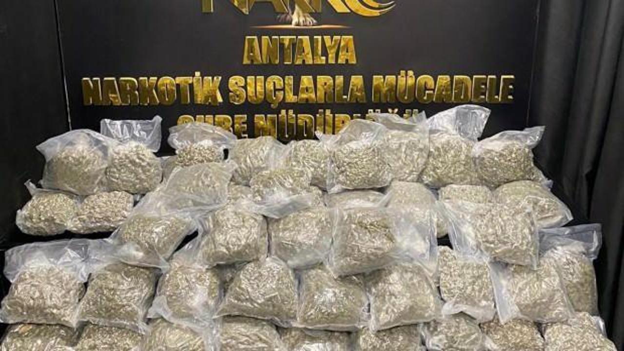 Antalya’da 44 kilo esrar maddesi ele geçirildi