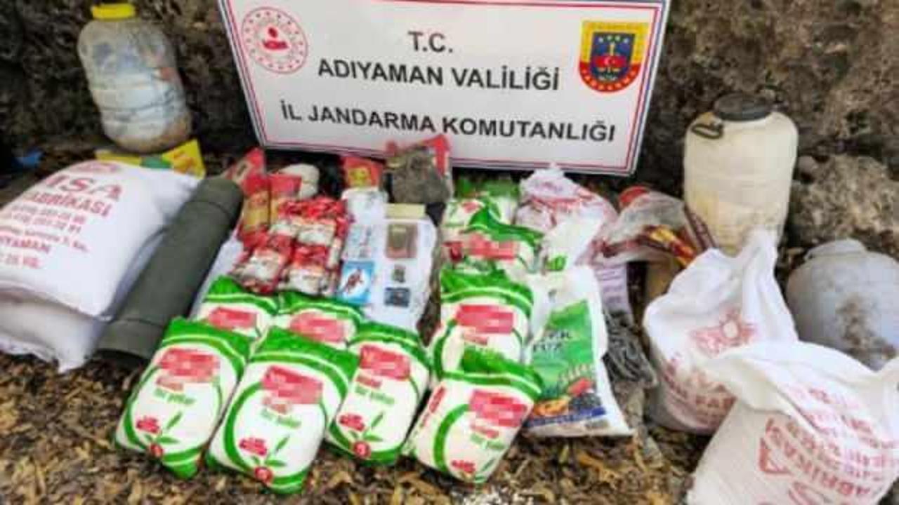 Adıyaman’da, PKK’lı teröristlere ait yaşam malzemesi ele geçirildi