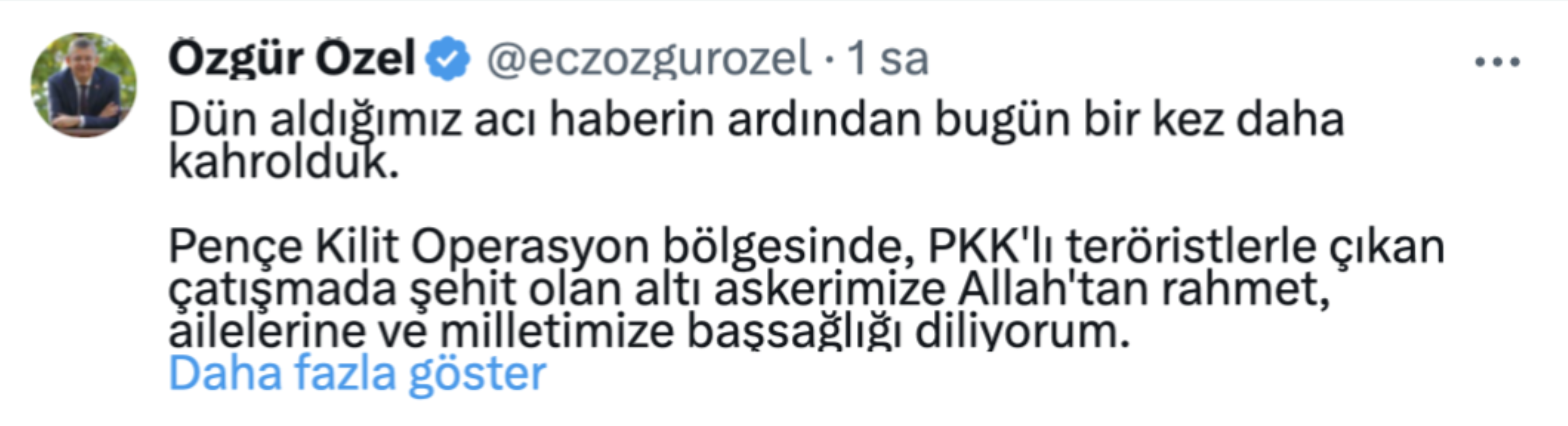 Siyasilerden şehit askerler için başsağlığı mesajı