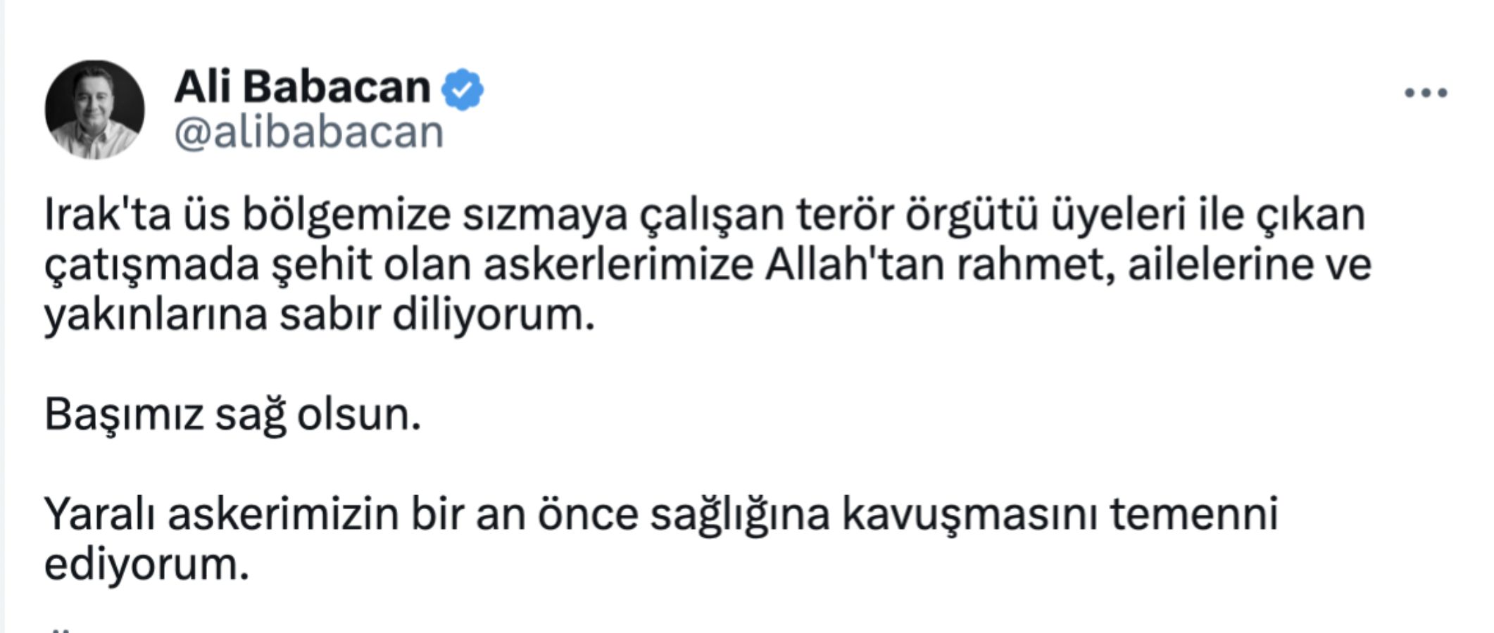 Siyasilerden şehit askerler için başsağlığı mesajı