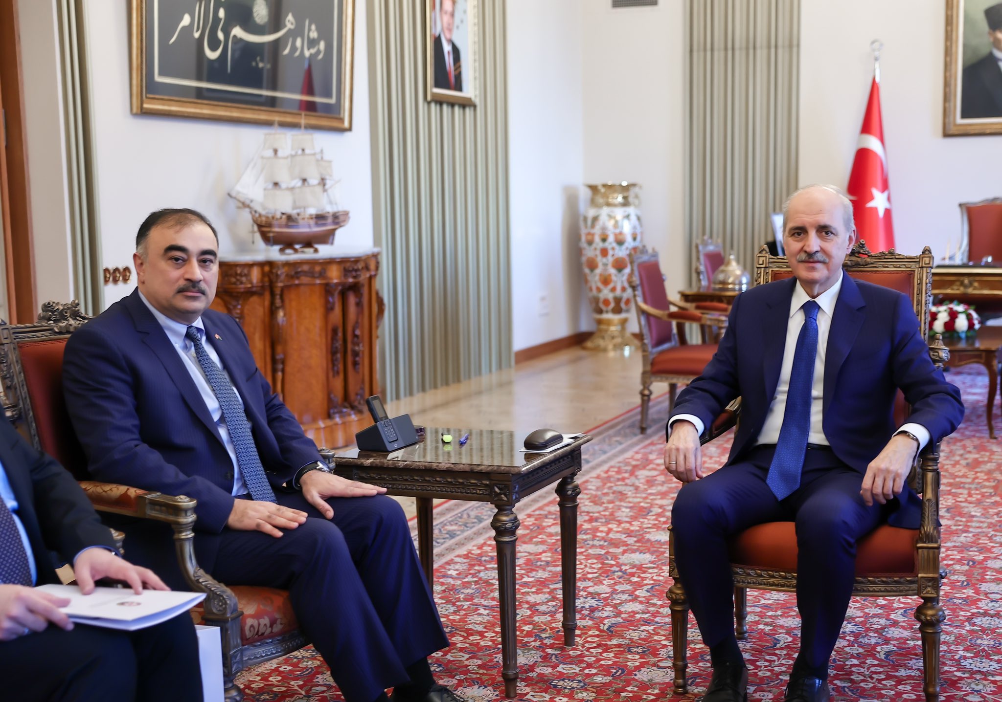 TBMM Başkanı Kurtulmuş, Azerbaycan Büyükelçisi Memmedov'u kabul etti