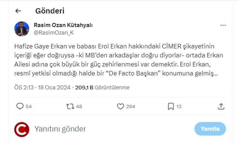 Rasim Ozan Kütahyalı'dan 'Gaye Erkan' paylaşımları: 'Rezalet rezalet rezalet…'
