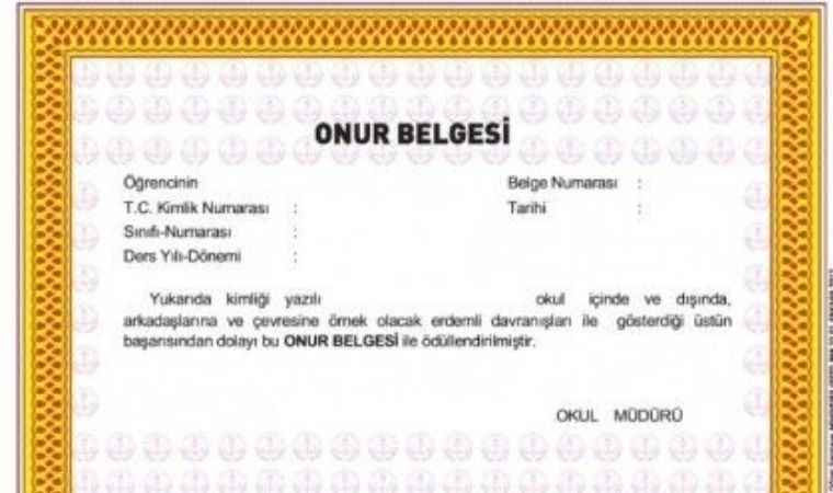 Onur belgesi nedir, kime verilir? Onur belgesi nasıl alınır?