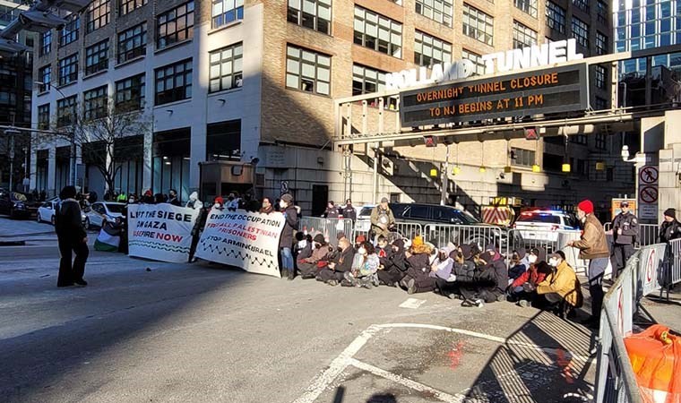 New York’ta ‘İsrail’ protestosu: Tüneli kapattılar