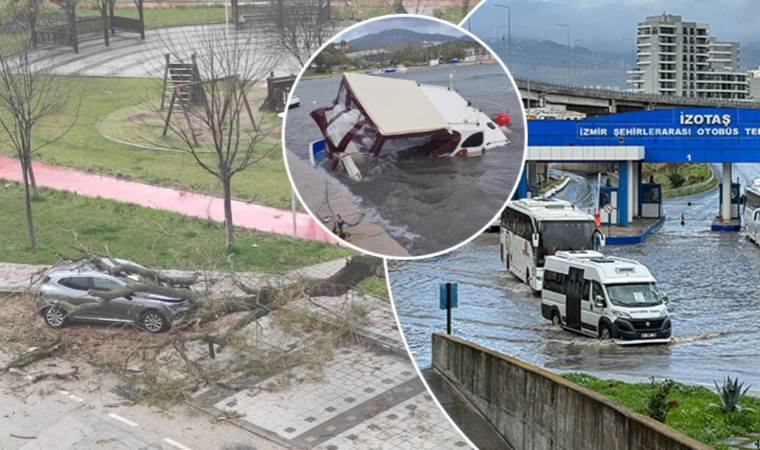 Ege, Akdeniz ve Marmara’yı fırtına vurdu: Deniz taştı, ağaçlar söküldü, çatılar uçtu…