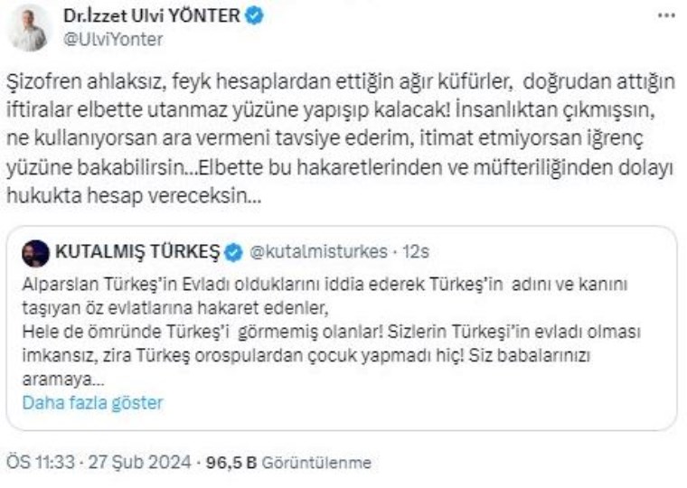 MHP ve Ülkü Ocakları'ndan Alparslan Türkeş'in oğlu Kutalmış Türkeş'e sert yanıtlar: 'Kuduz köpeklerin sonunu herkes bilir..!'