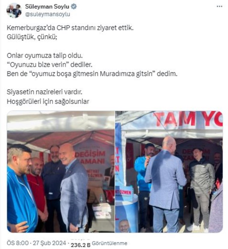 Süleyman Soylu'dan şaşırtan hareket! CHP standını ziyaret etti