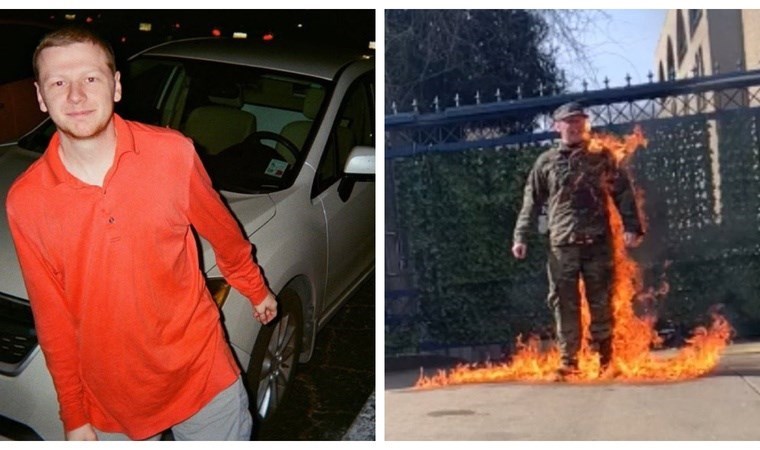 ABD’li asker Gazze için büyükelçilik önünde kendini yaktı