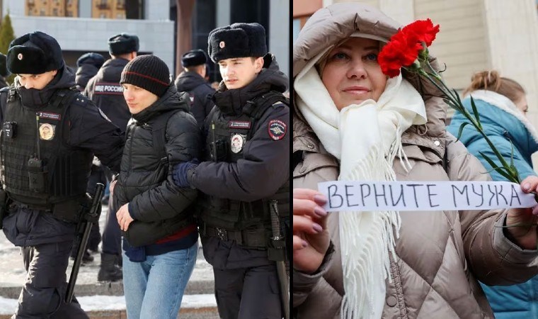 Asker eşleri gösteri düzenledi: Gazeteciler gözaltına alındı