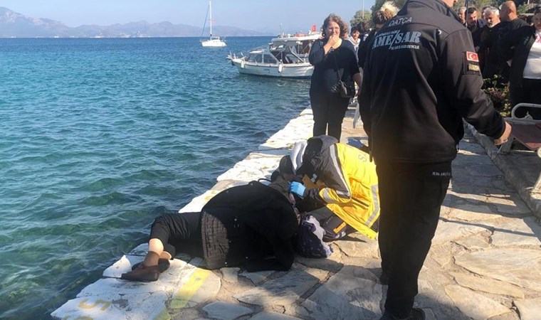 Aydın, Datça’da iki kadın öz çekim yapmak isterken denize düştü
