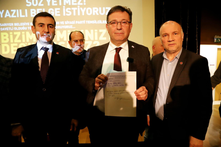 CHP'nin Sarıyer adayı Mustafa Oktay Aksu 'Taahütname'ye' imzayı attı: 'Sizden daha çok mücadele edeceğim'