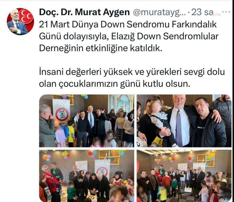 MHP Elazığ Belediye Başkan adayı, Down sendromlu çocuklara 'bozkurt' yaptırdı