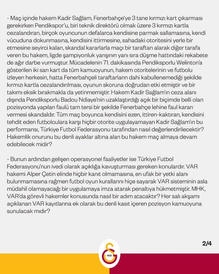 Son Dakika: Galatasaray'dan Fenerbahçe maçı için sert tepki: 'Hesap verin veya bırakın!'