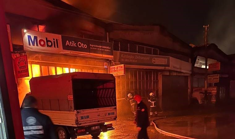 Oto tamirci dükkanı alevlere teslim oldu!