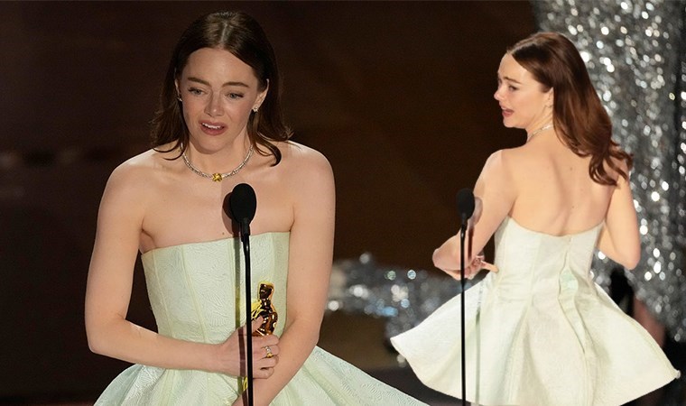 Elbisesi yırtılan Emma Stone gözyaşlarını tutamadı…