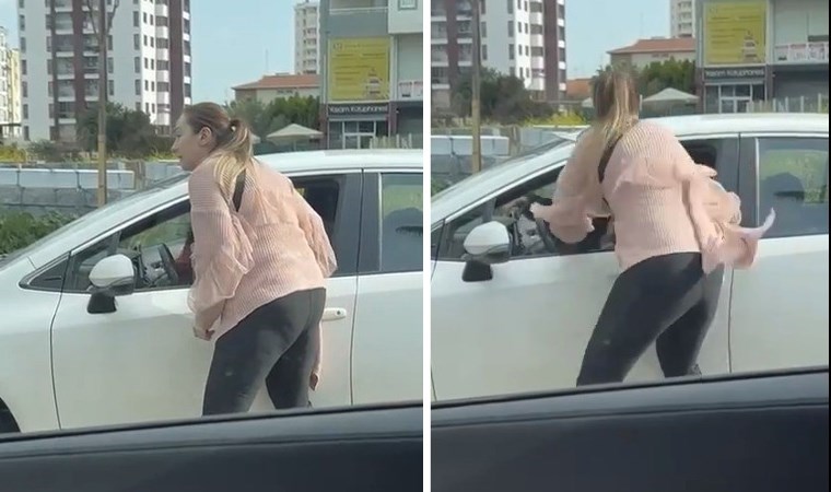 Trafikte bir kadın, tartıştığı kadın sürücüyü yumruklarla darbetti!