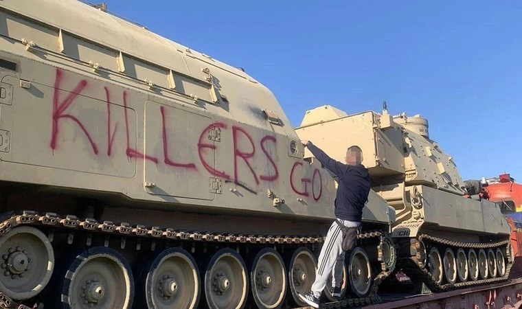 Komünist Parti’den, ABD tanklarını taşıyan trene engel