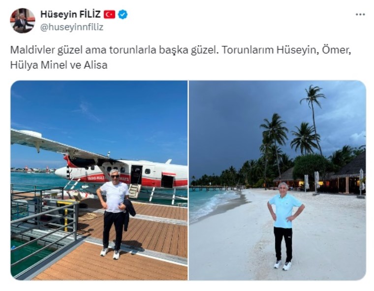 Şebnem Bursalı'nın 'ıstakoz' vakasının ardından... Seçimi kaybeden AKP'li Hüseyin Filiz, soluğu Maldivler'de aldı