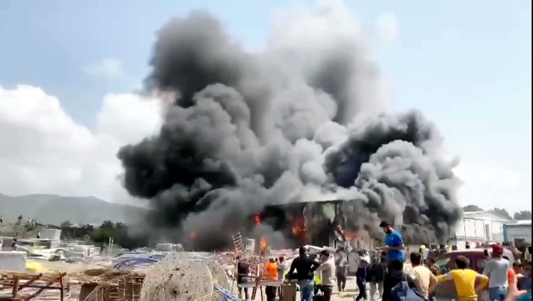 Muğla'da işçilerin kaldığı konteynerde yangın!