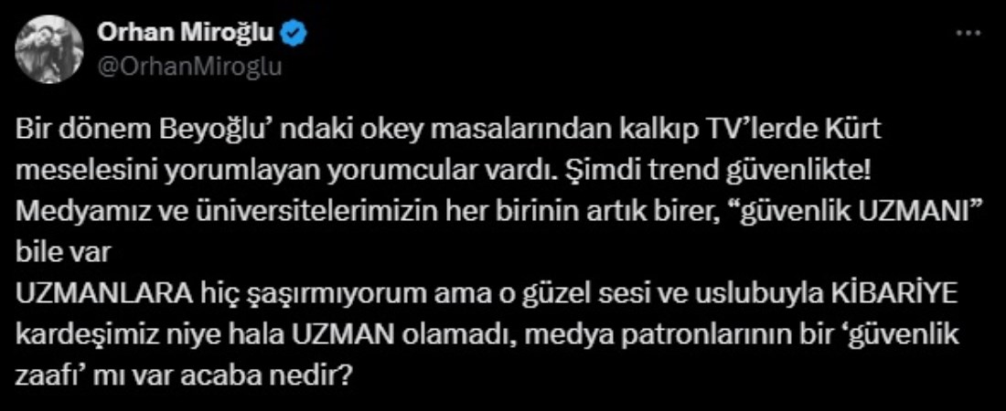AKP'li Orhan Miroğlu'ndan 'Hakan Ural' göndermesi: 'Kibariye kardeşimiz niye hâlâ uzman olamadı?'