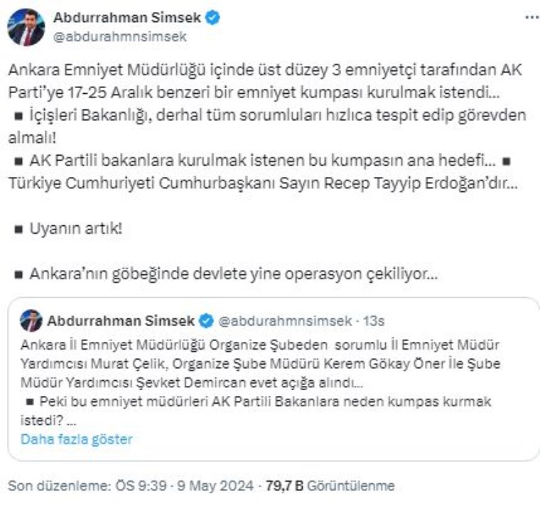 Sabah Haber Koordinatörü'nden 'Emniyet' iddiası: Ana hedef Recep Tayyip Erdoğan