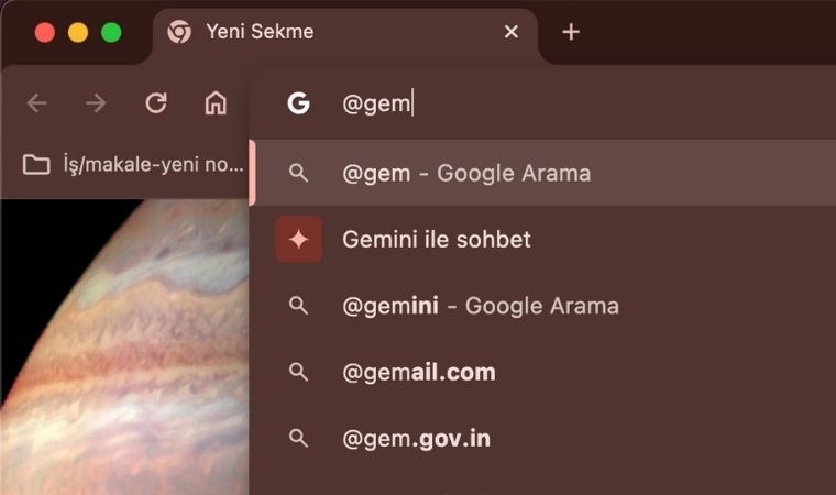 Google, Gemini'yi Chrome adres çubuğuna taşıdı