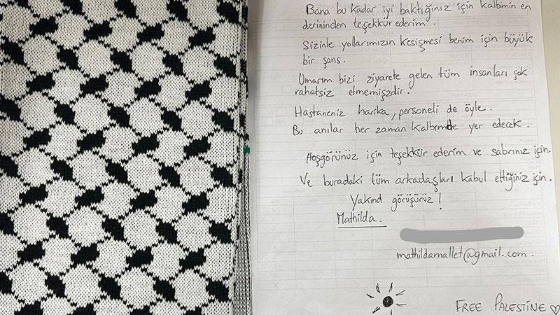 Taburcu Olurken Mektup ve Kefiye Bıraktı! Hastane Personelini Duygulandıran Veda