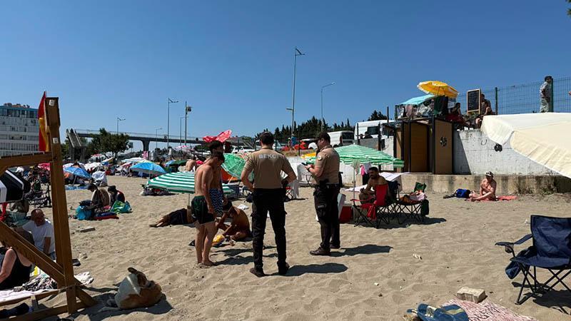 Sahillerde polis denetimi: Dronla uyarı yapıldı