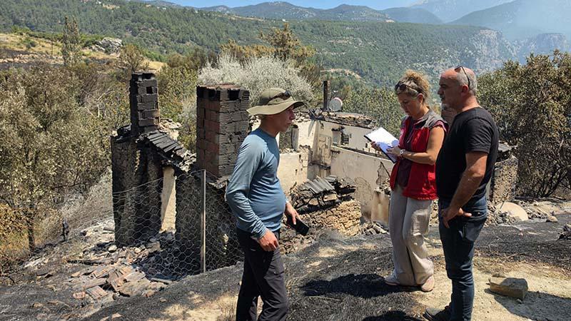 Yangından etkilenen üreticilere destek süreci başladı