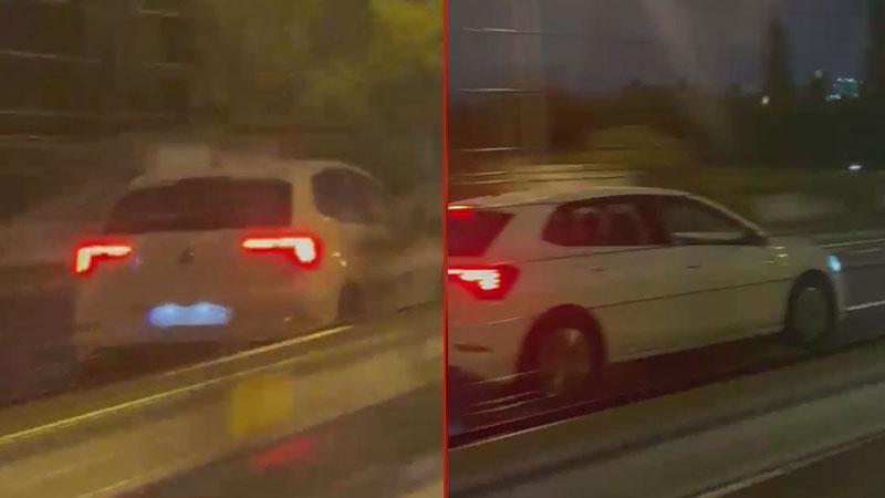 Üsküdar’da tehlikeli anlar: Otomobil ters yönde ilerledi
